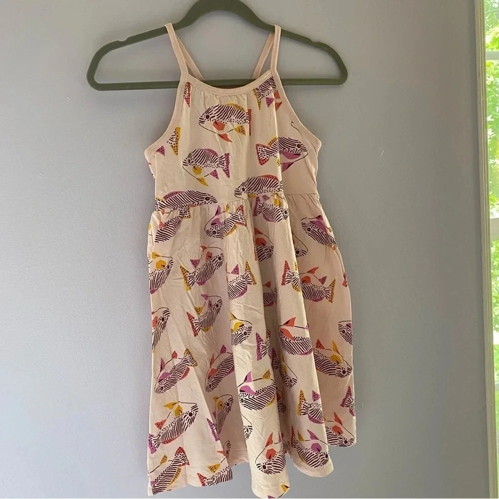 Tea Collection Fish Print Halter Neck Summer Dress Sz 12